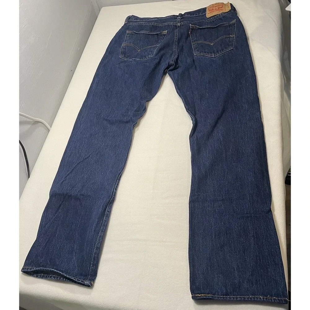 Levi's 501 Premium Jeans Mens W36 X L34 Button Fly Denim Blue Straight Leg